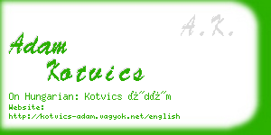 adam kotvics business card